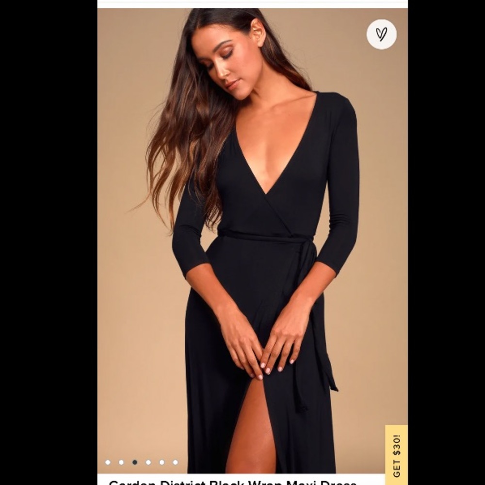 Lulu’s Garden District Black Wrap Maxi Dress